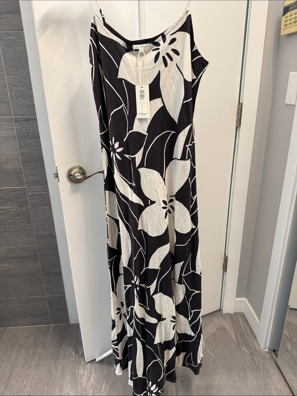 Black & White Floral Maxi Slip Dress
